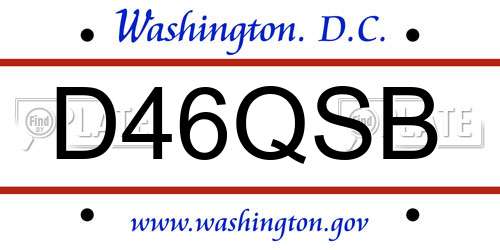 D46QSB District Of Columbia License Plate