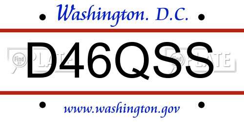 D46QSS District Of Columbia License Plate