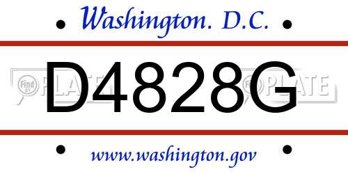 D4828G District Of Columbia License Plate