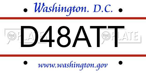 D48ATT District Of Columbia License Plate