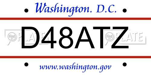 D48ATZ District Of Columbia License Plate