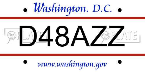 D48AZZ District Of Columbia License Plate