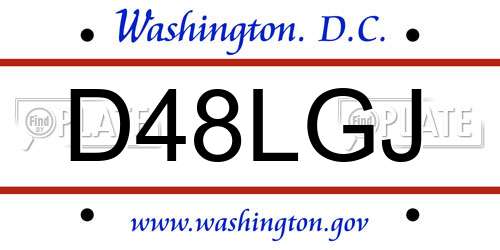 D48LGJ District Of Columbia License Plate