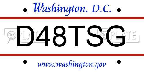 D48TSG District Of Columbia License Plate