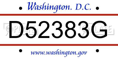 D52383G District Of Columbia License Plate