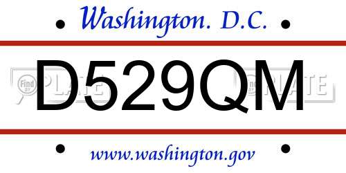 D529QM District Of Columbia License Plate