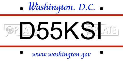 D55KSI District Of Columbia License Plate