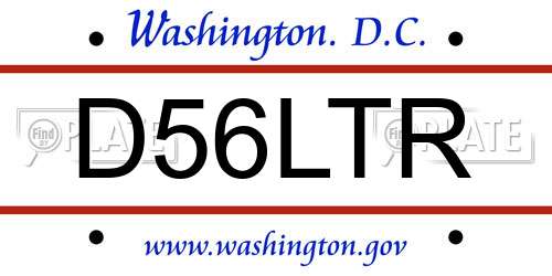 D56LTR District Of Columbia License Plate
