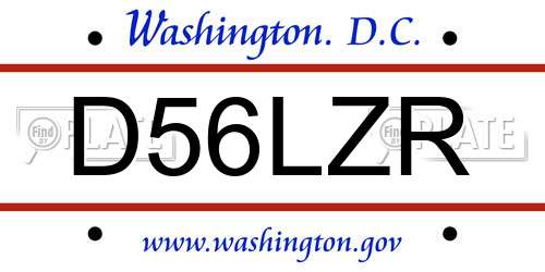 D56LZR District Of Columbia License Plate