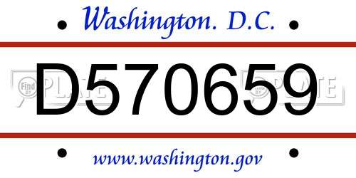D570659 District Of Columbia License Plate