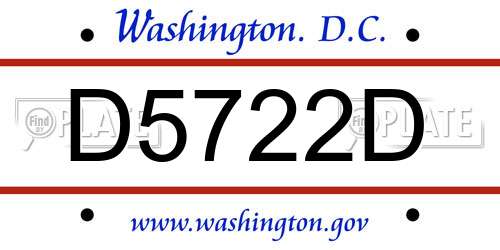D5722D District Of Columbia License Plate