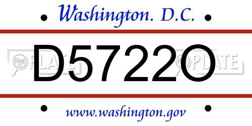 D5722O District Of Columbia License Plate