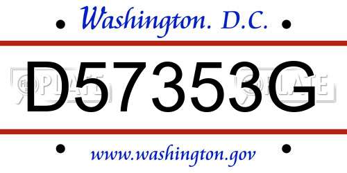 D57353G District Of Columbia License Plate
