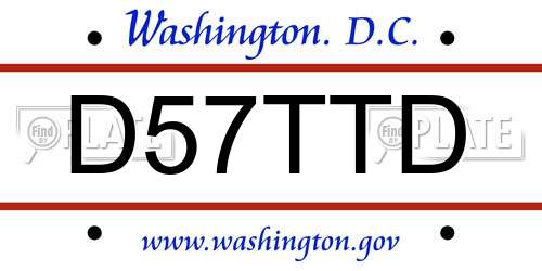 D57TTD District Of Columbia License Plate