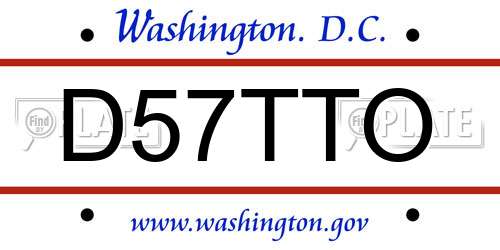 D57TTO District Of Columbia License Plate