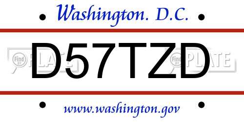 D57TZD District Of Columbia License Plate