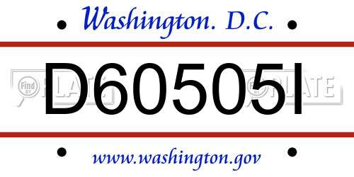 D60505I District Of Columbia License Plate