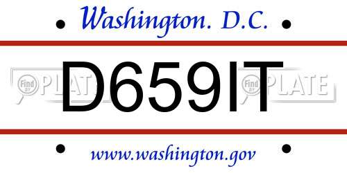 D659IT District Of Columbia License Plate