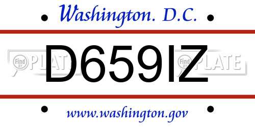 D659IZ District Of Columbia License Plate