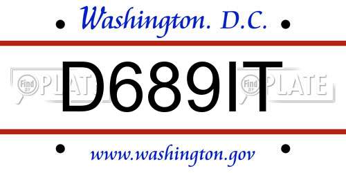 D689IT District Of Columbia License Plate