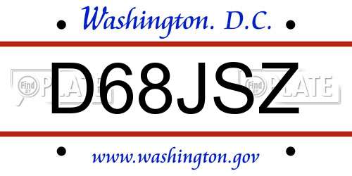 D68JSZ District Of Columbia License Plate