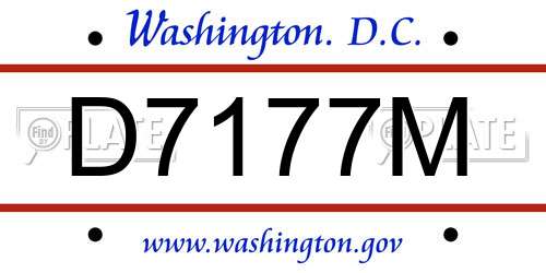 D7177M District Of Columbia License Plate