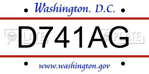 D741AG District Of Columbia License Plate