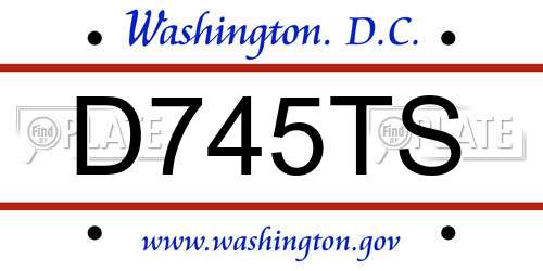 D745TS District Of Columbia License Plate