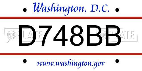 D748BB District Of Columbia License Plate