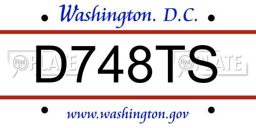 D748TS District Of Columbia License Plate