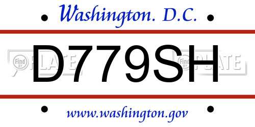 D779SH District Of Columbia License Plate
