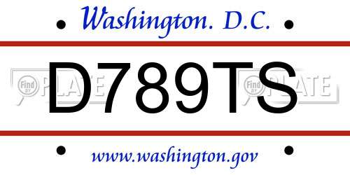 D789TS District Of Columbia License Plate
