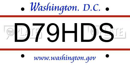 D79HDS District Of Columbia License Plate