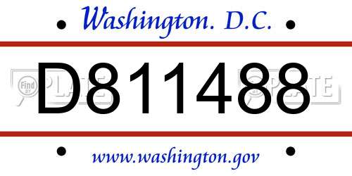 D811488 District Of Columbia License Plate