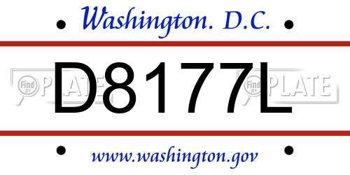 D8177L District Of Columbia License Plate