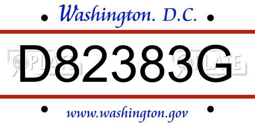 D82383G District Of Columbia License Plate