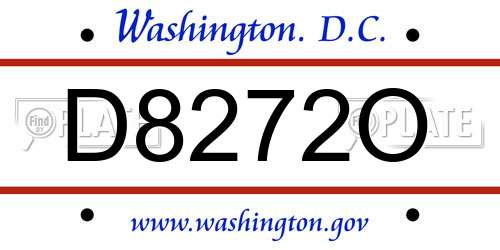 D8272O District Of Columbia License Plate