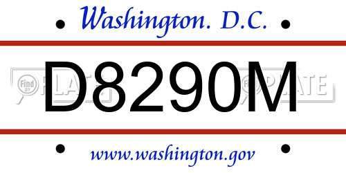 D8290M District Of Columbia License Plate