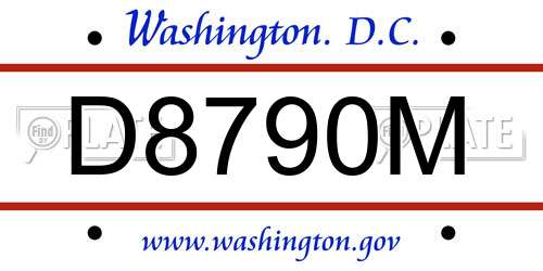 D8790M District Of Columbia License Plate