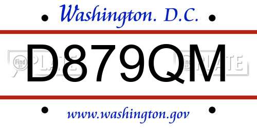 D879QM District Of Columbia License Plate