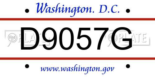 D9057G District Of Columbia License Plate