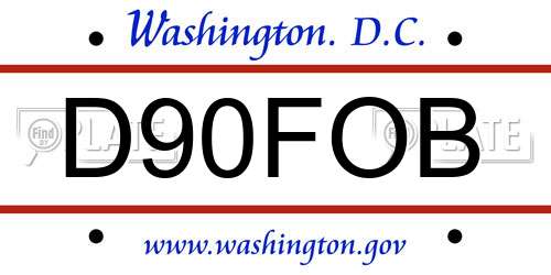 D90FOB District Of Columbia License Plate