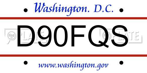 D90FQS District Of Columbia License Plate