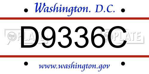 D9336C District Of Columbia License Plate