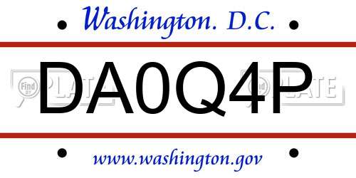 DA0Q4P District Of Columbia License Plate