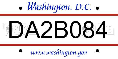 DA2B084 District Of Columbia License Plate