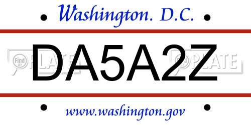 DA5A2Z District Of Columbia License Plate