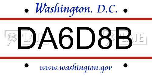DA6D8B District Of Columbia License Plate