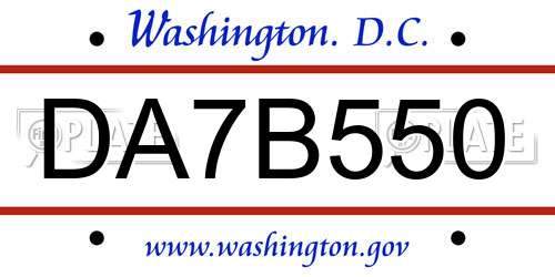 DA7B550 District Of Columbia License Plate