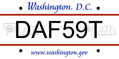 DAF59T District Of Columbia License Plate
